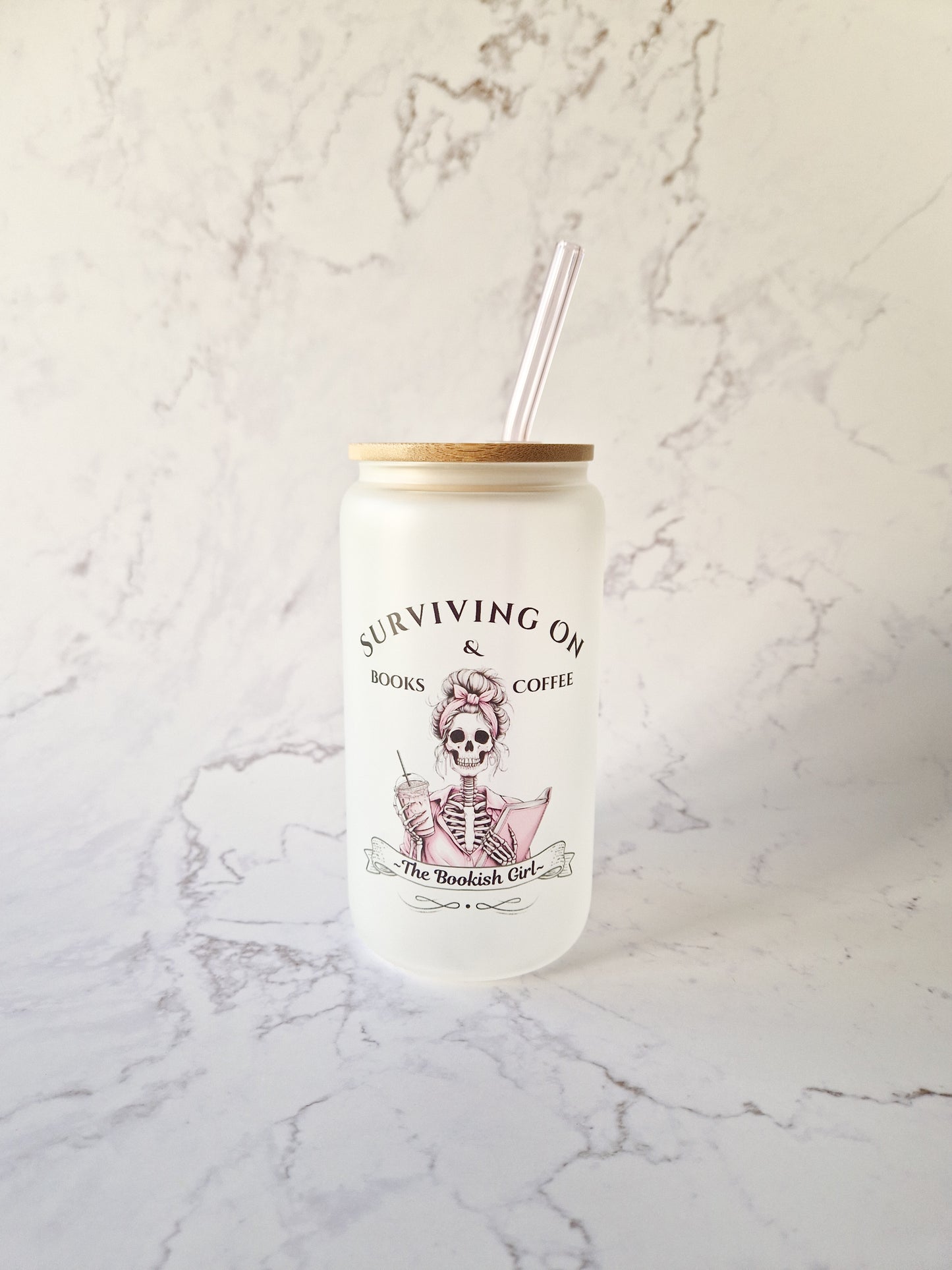 Glass Cup 'Bookish Girl'