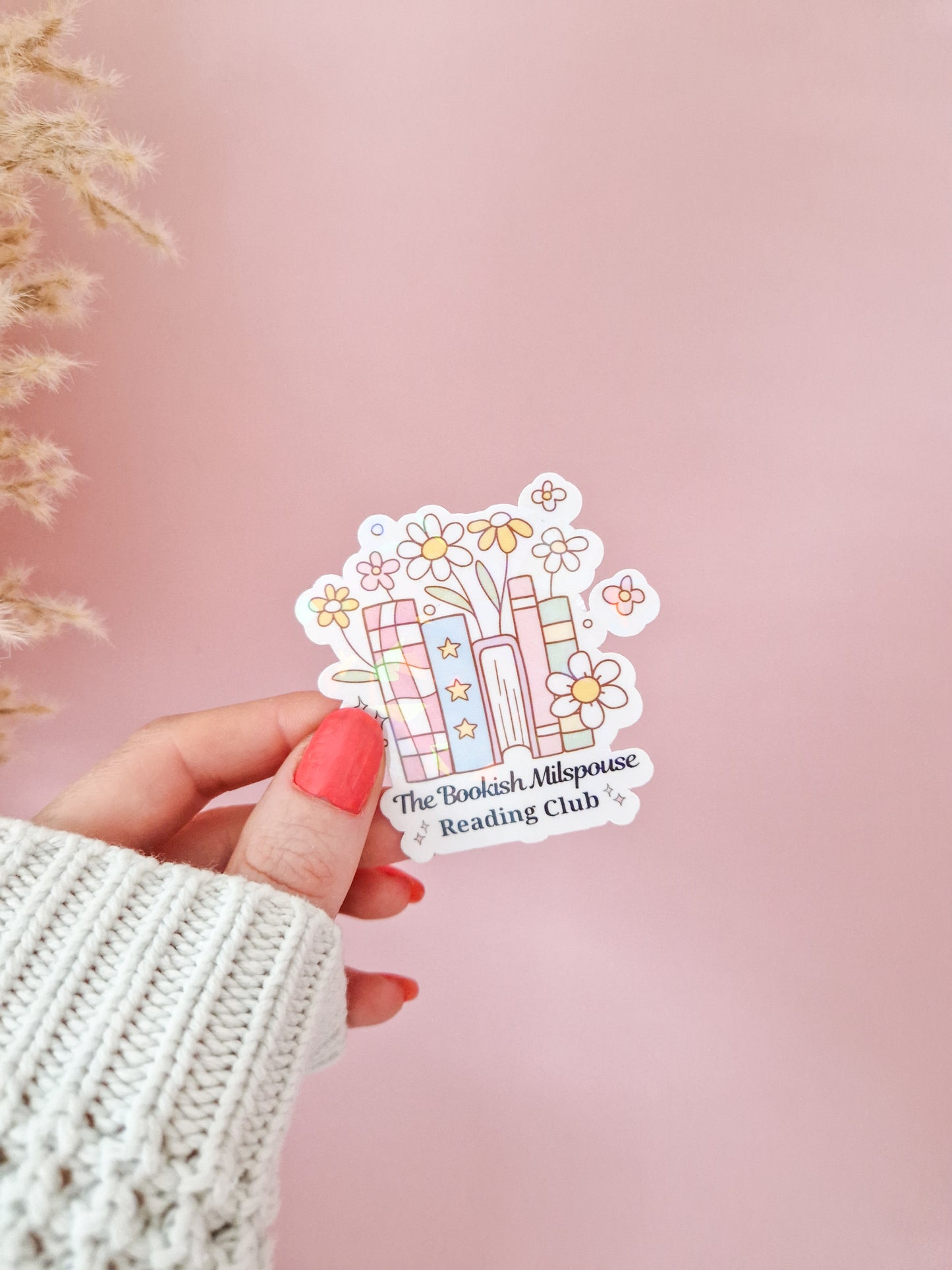 Sticker 'Bookish Milspouse'