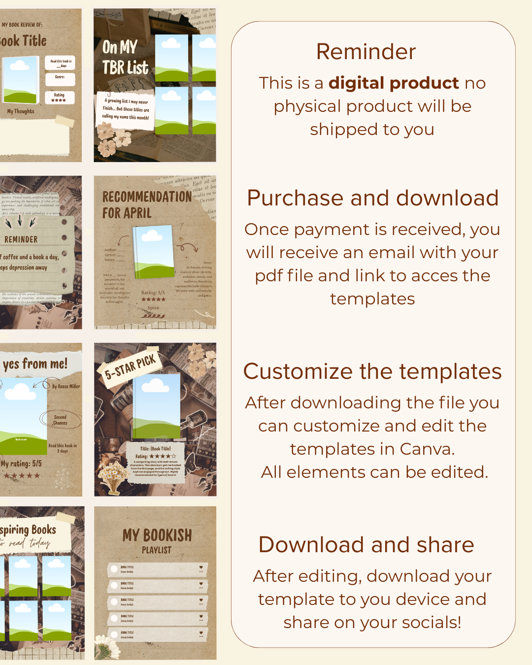 50+ Bookstagram Templates Scrapbook Style