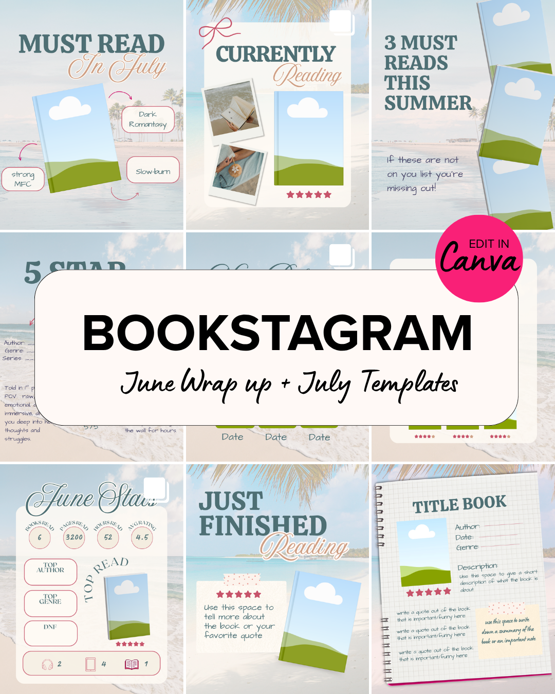 PACKAGE DEAL: JULY Content Planner + JUNE/JULY Templates