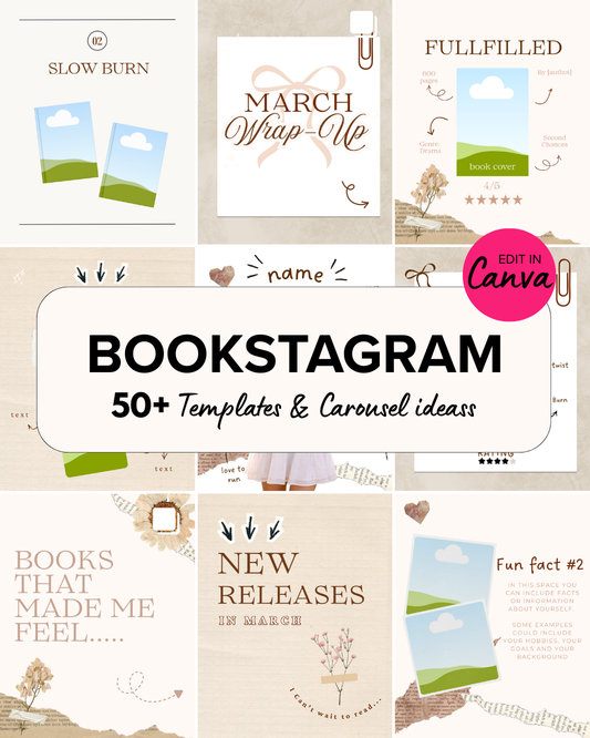 Bookstagram 50+ Carousel Templates + Ideas