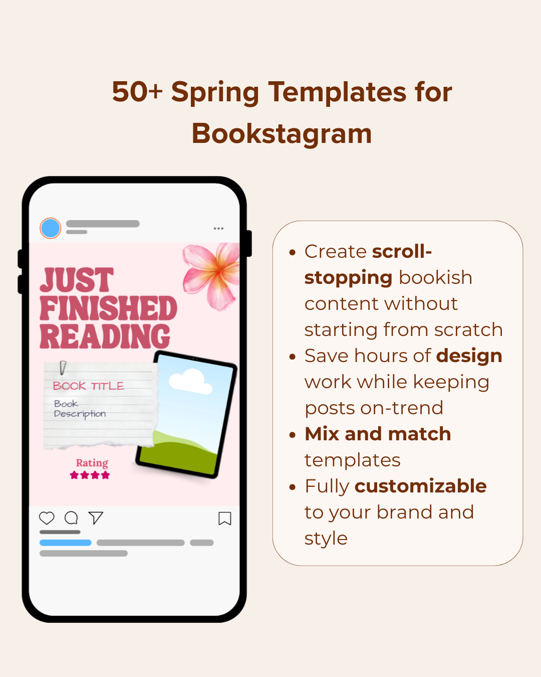 NEW 50+ Bookstagram Spring Templates