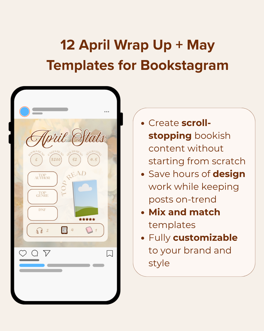 Bookstagram Templates April Wrap up + May