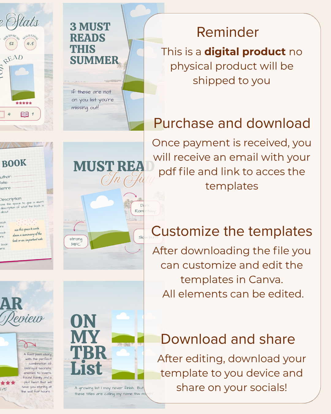 Bookstagram Templates June / July