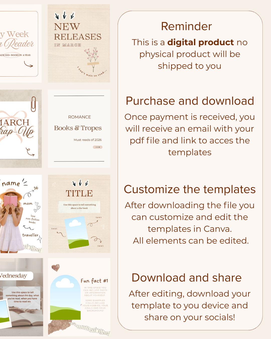Bookstagram 50+ Carousel Templates + Ideas