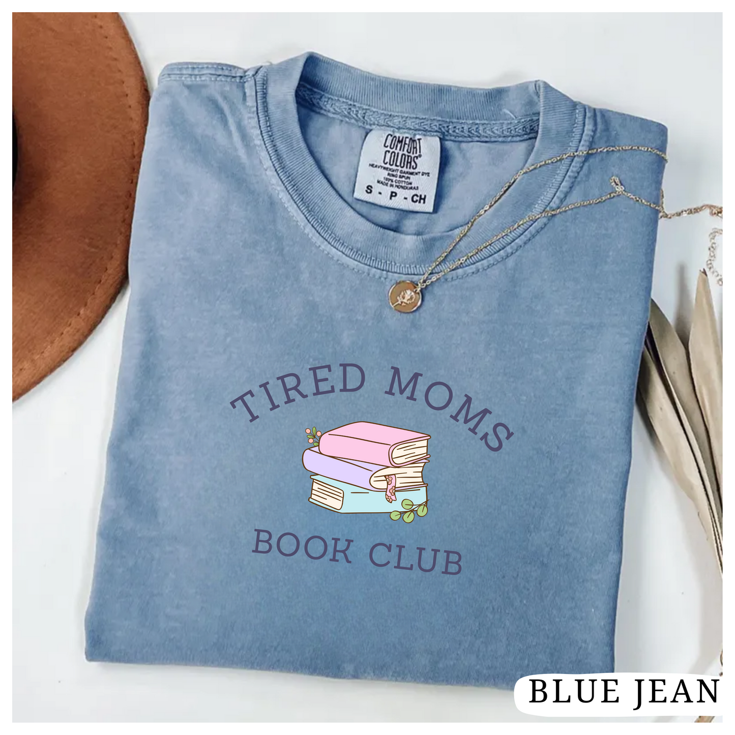 T-shirt Tired Moms Book Club - minimalistic